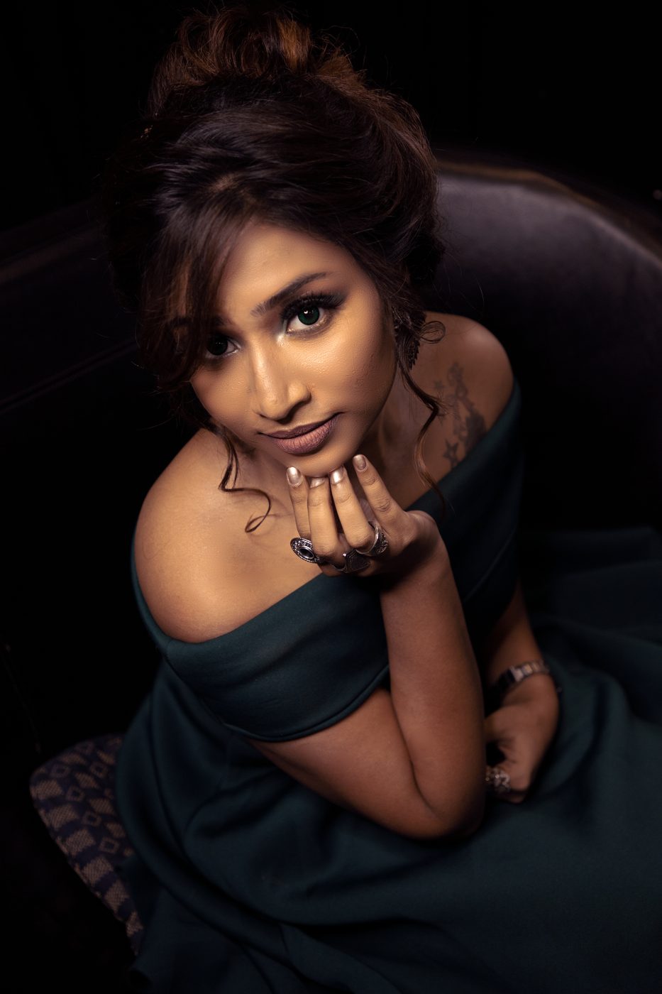 Retouched editorial portrait